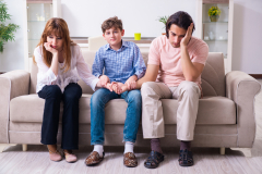 Family conflict with husband and wife and child